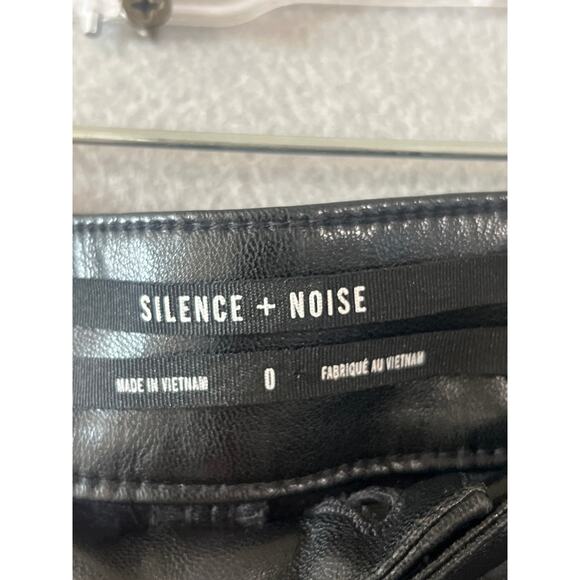 Silence + Noise Pants Women's 0 Black Faux Leather - Picture 4 of 4